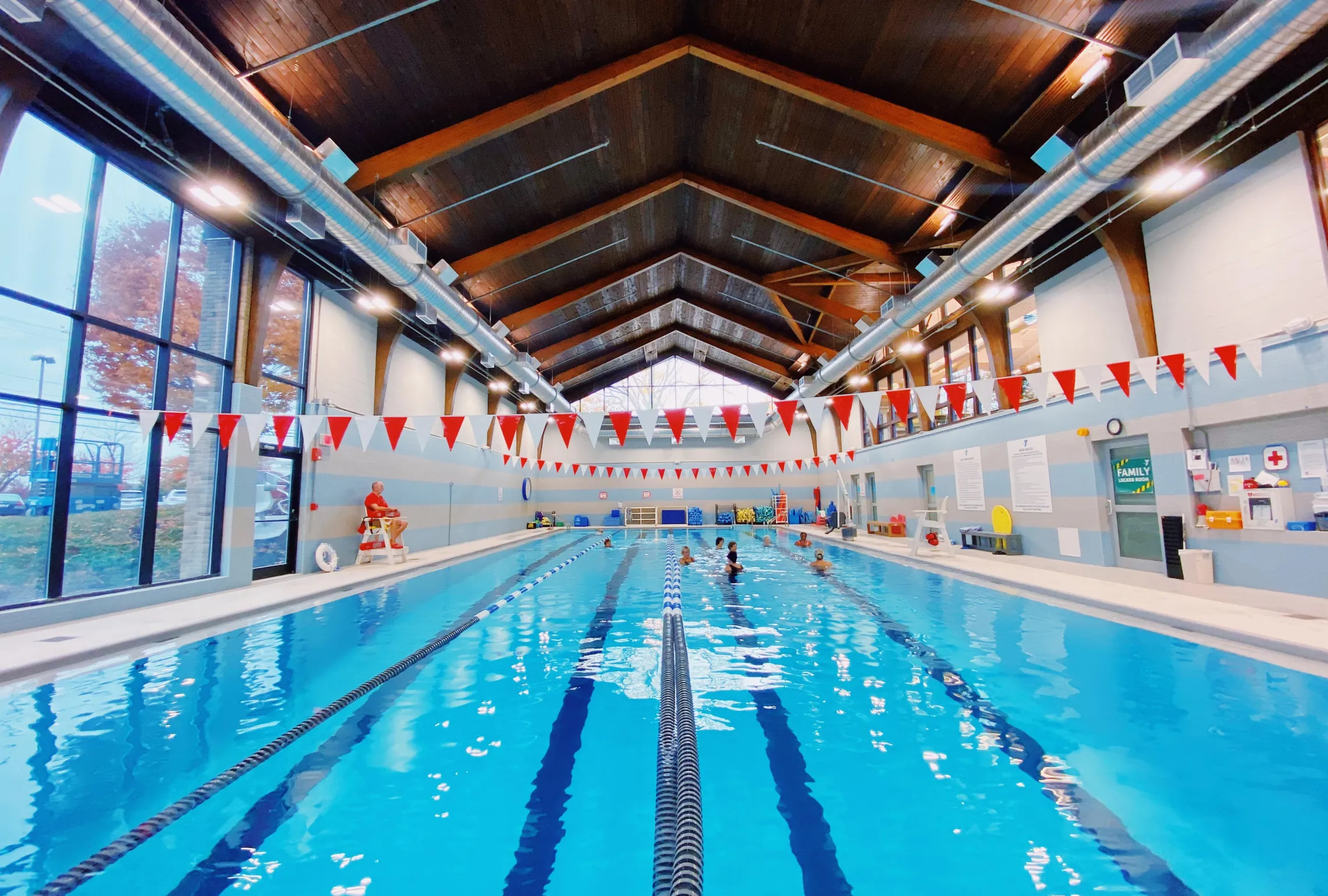 Photo of a beautiful, new indoor pool at the Framingham Branch