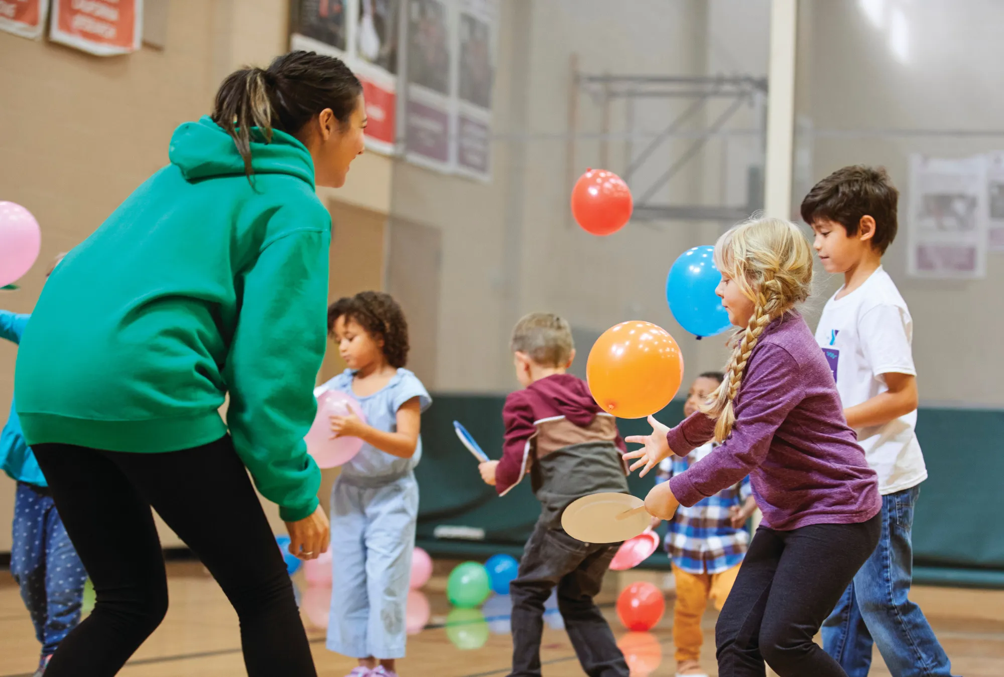 kids playing in a gymnasium