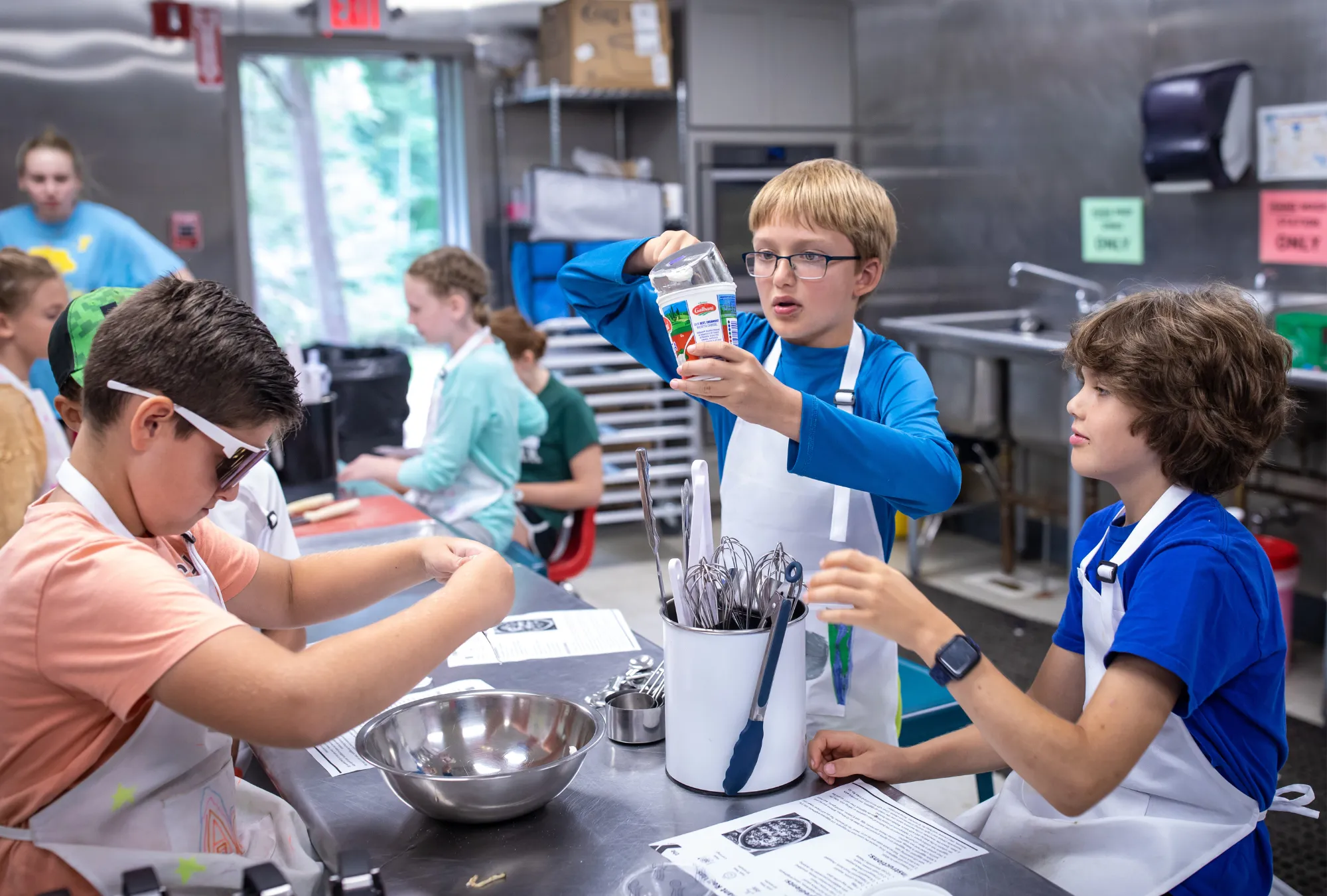 youth in cooking class