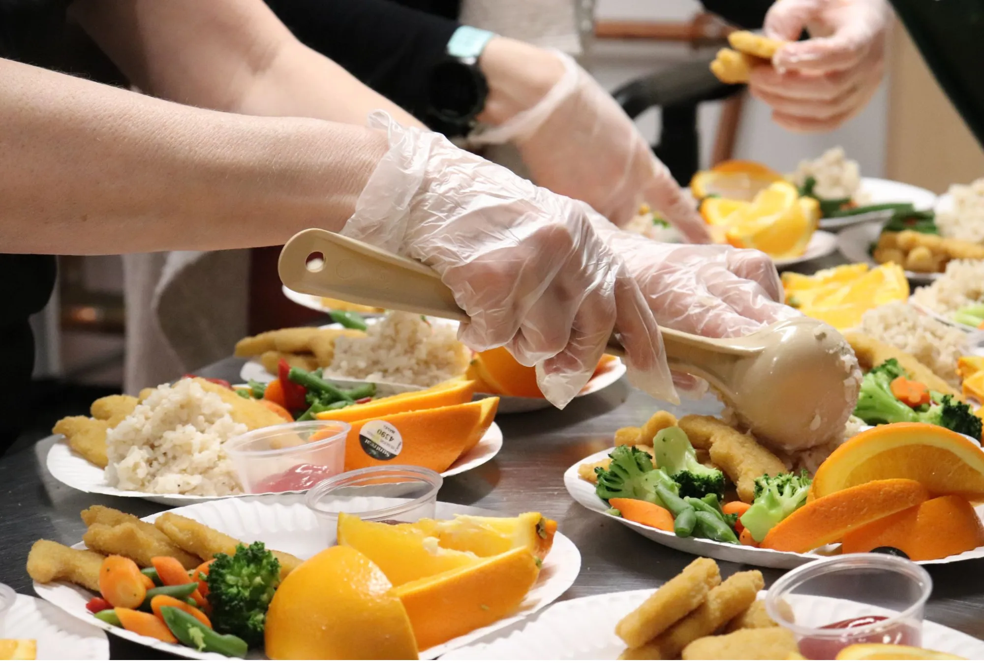 close up of food being served