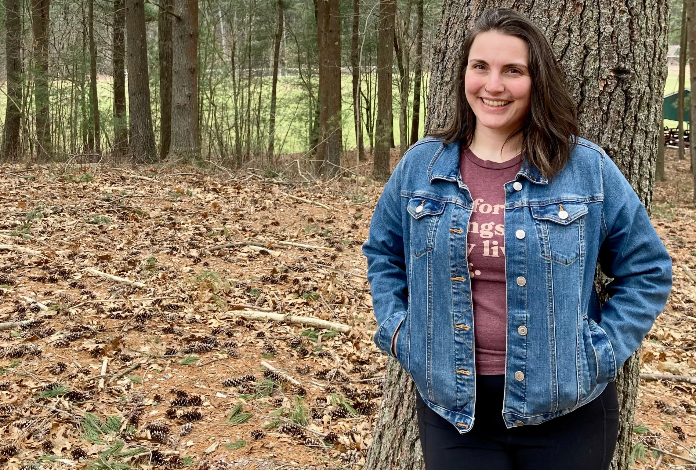 image of woman outside in the woods